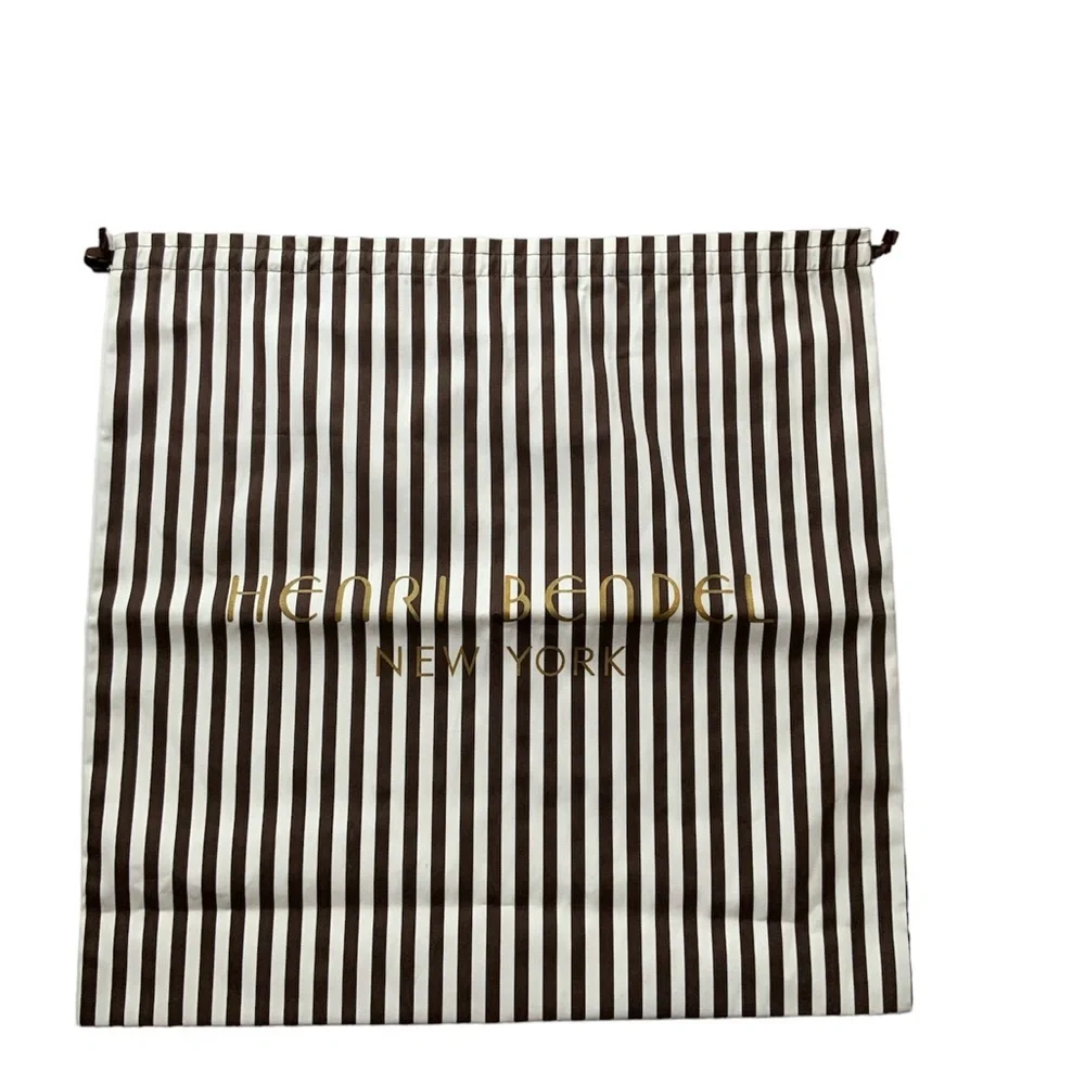 Henri Bendel New York Drawstring Bag Brown and White Size 23x22 #1278